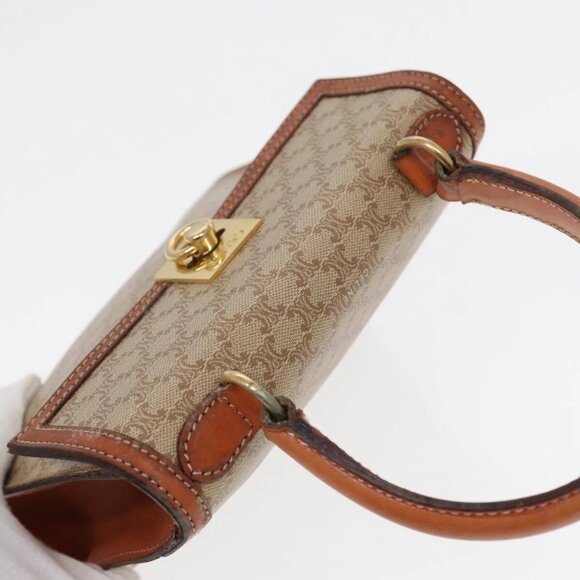 CELINE Macadam Canvas Hand Bag 2way Beige Auth 84755 - Picture 7 of 16